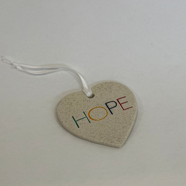 Hope, Love & Joy Heart Ornaments