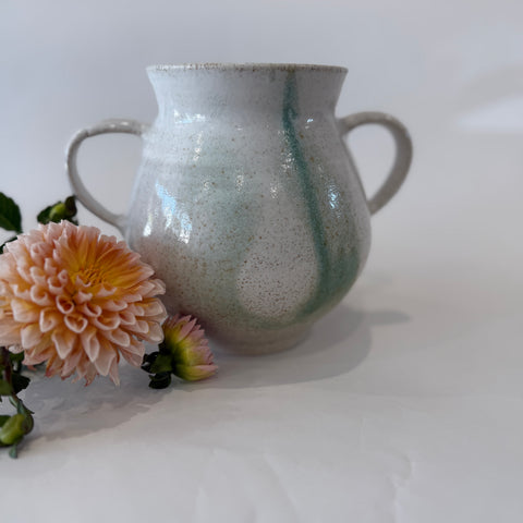 “Mistfall” Collection - Handmade Ceramic Handled Flower Vase